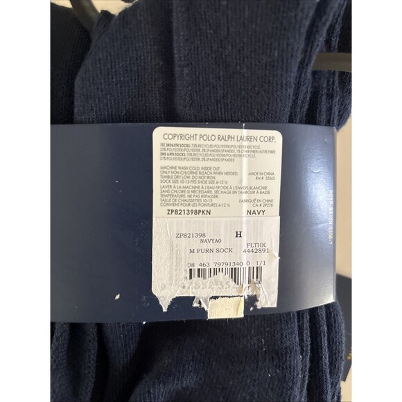 Polo Ralph Lauren Classic Sport 6-Pair Crew Athletic Socks Navy Red Pony 10-13 - Picture 5 of 5
